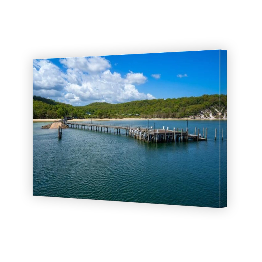 Kingfisher Bay jetty and barge landing, Fraser Island, Queensland, Australia