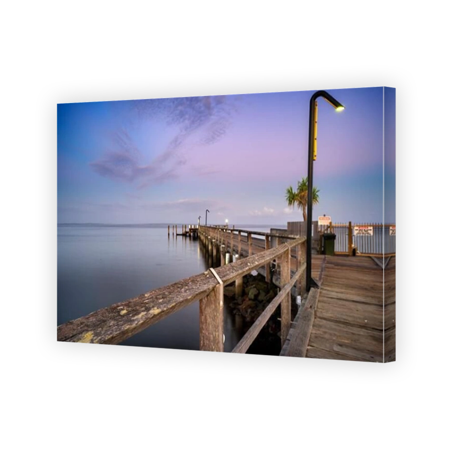 Kingfisher Bay wooden jetty at dawn, Fraser Island Queensland Australia