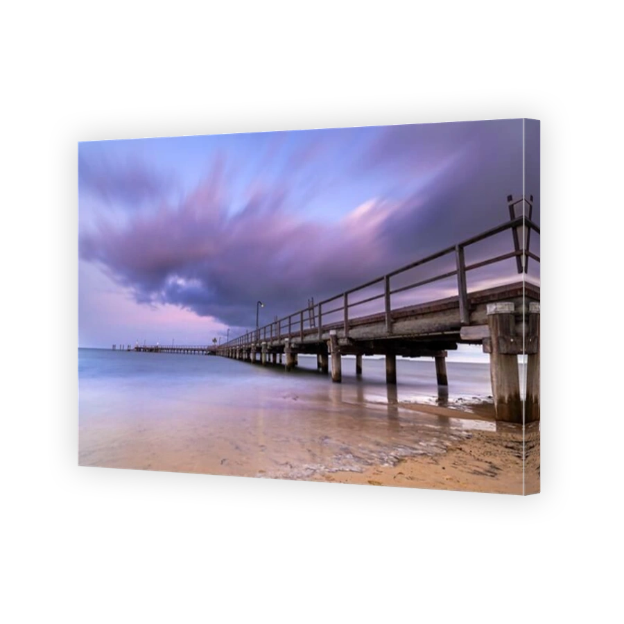 Kingfisher Bay wooden jetty at dawn, Fraser Island Queensland Australia