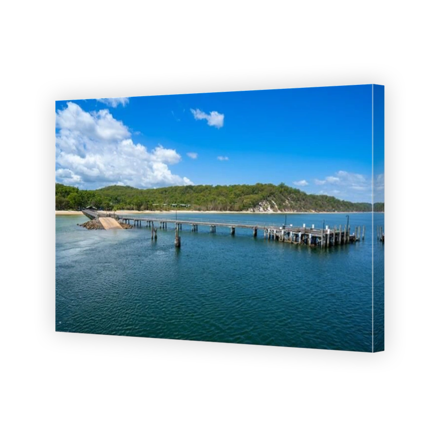 Kingfisher Bay jetty and barge landing, Fraser Island, Queensland, Australia