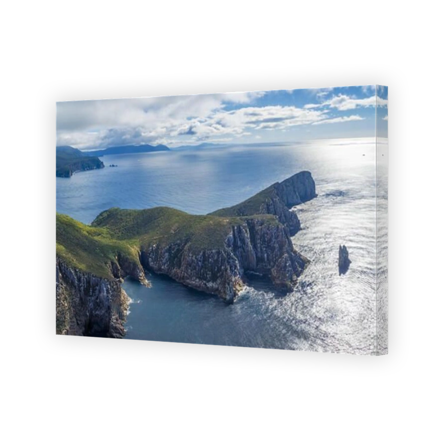 Cape Hauy and Tasman Sea aerial panorama. Tasman National Park, Tasmania, Australia