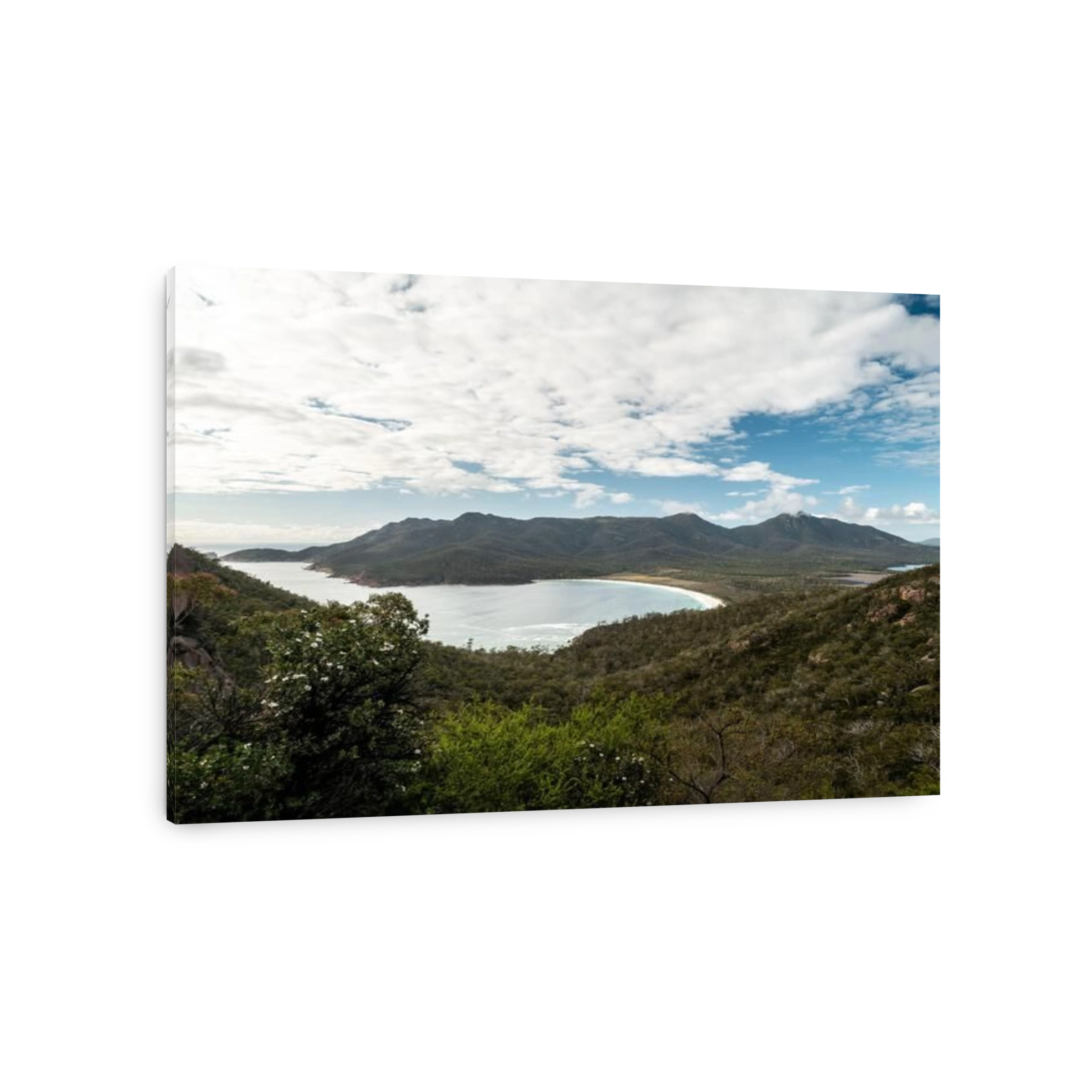 A beautiful view of the Wineglass Bay on the East Coast of Tasmania