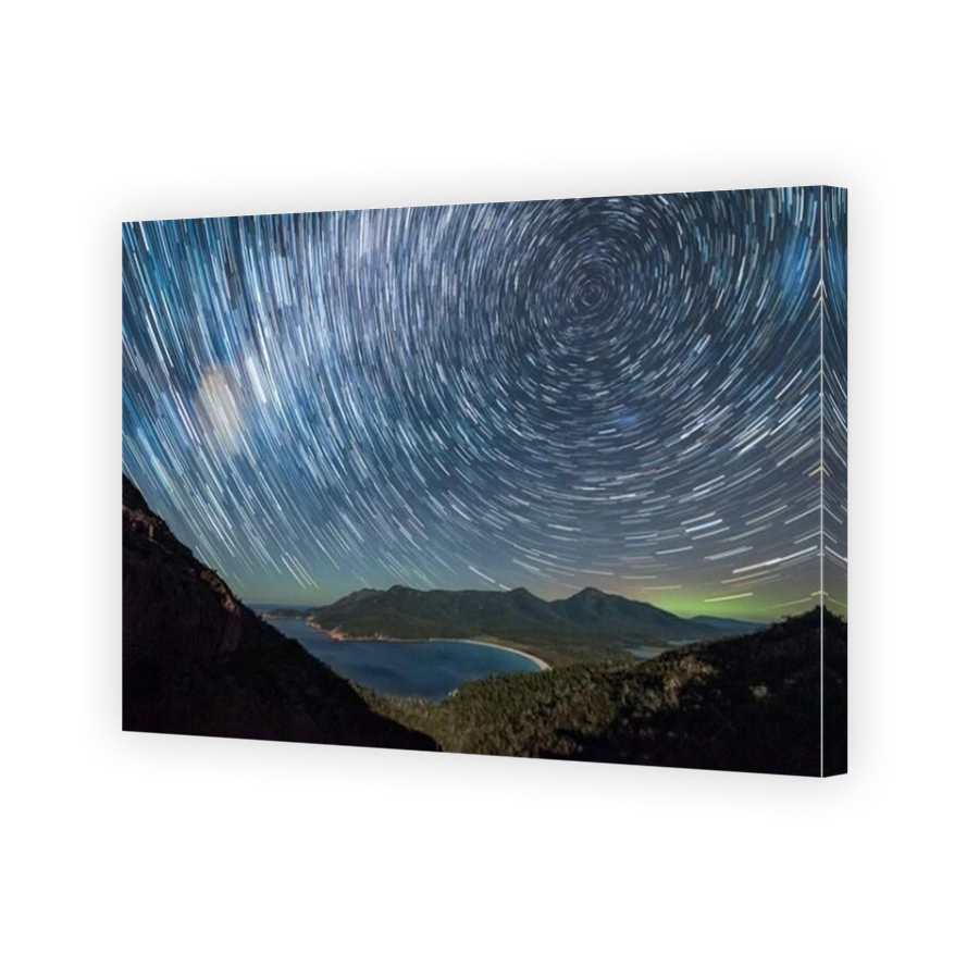 Star trail and Aurora over Wineglass Bay