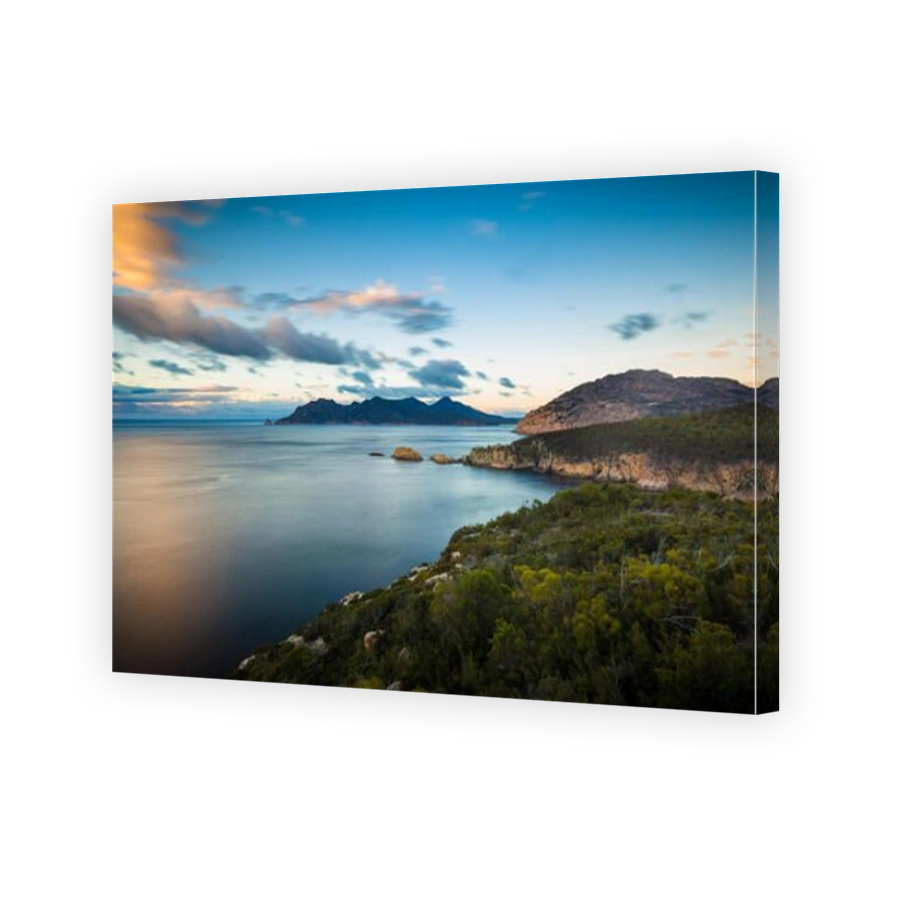 a coastal view of Freycinet national park, Tasmania, taken at sunrise