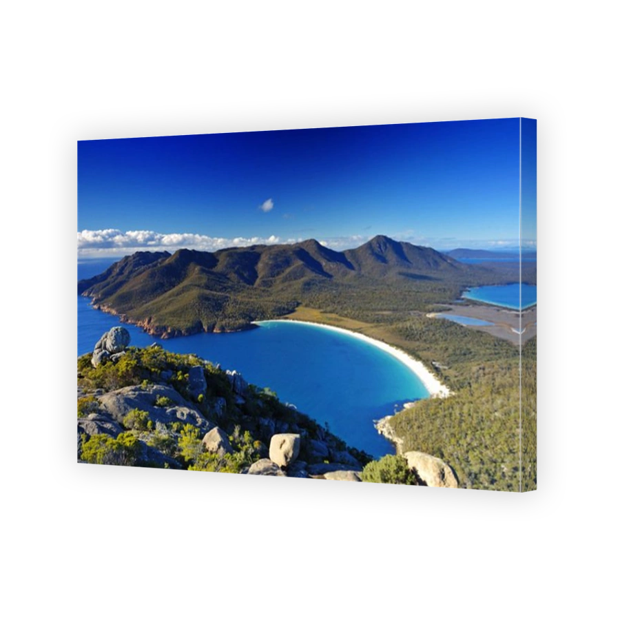 Wineglass Bay on the Freycinet Peninsular in Tasmania. Classed as one of the ten great beaches of the world.