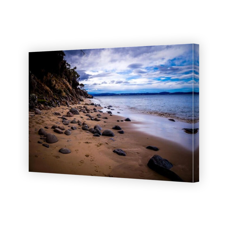 Pebble sand beach near Hobart, Tasmania, Australia