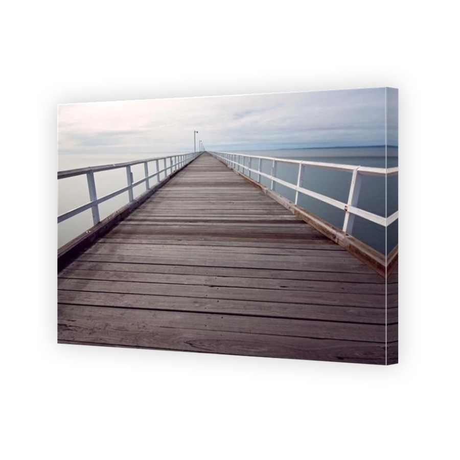 Urangan pier jetty, Hervey Bay, Queensland, Australia, timber tourist destination travel holiday vacation, empty no people, long exposure