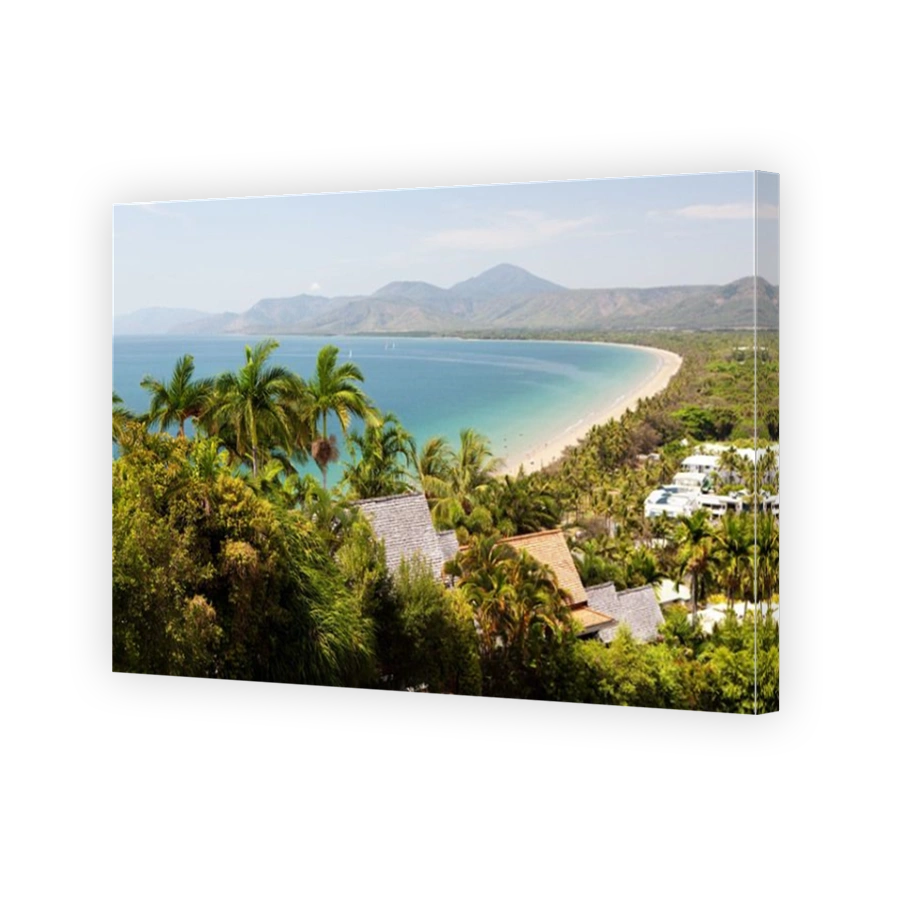 Port Douglas beach on sunny day from observation point