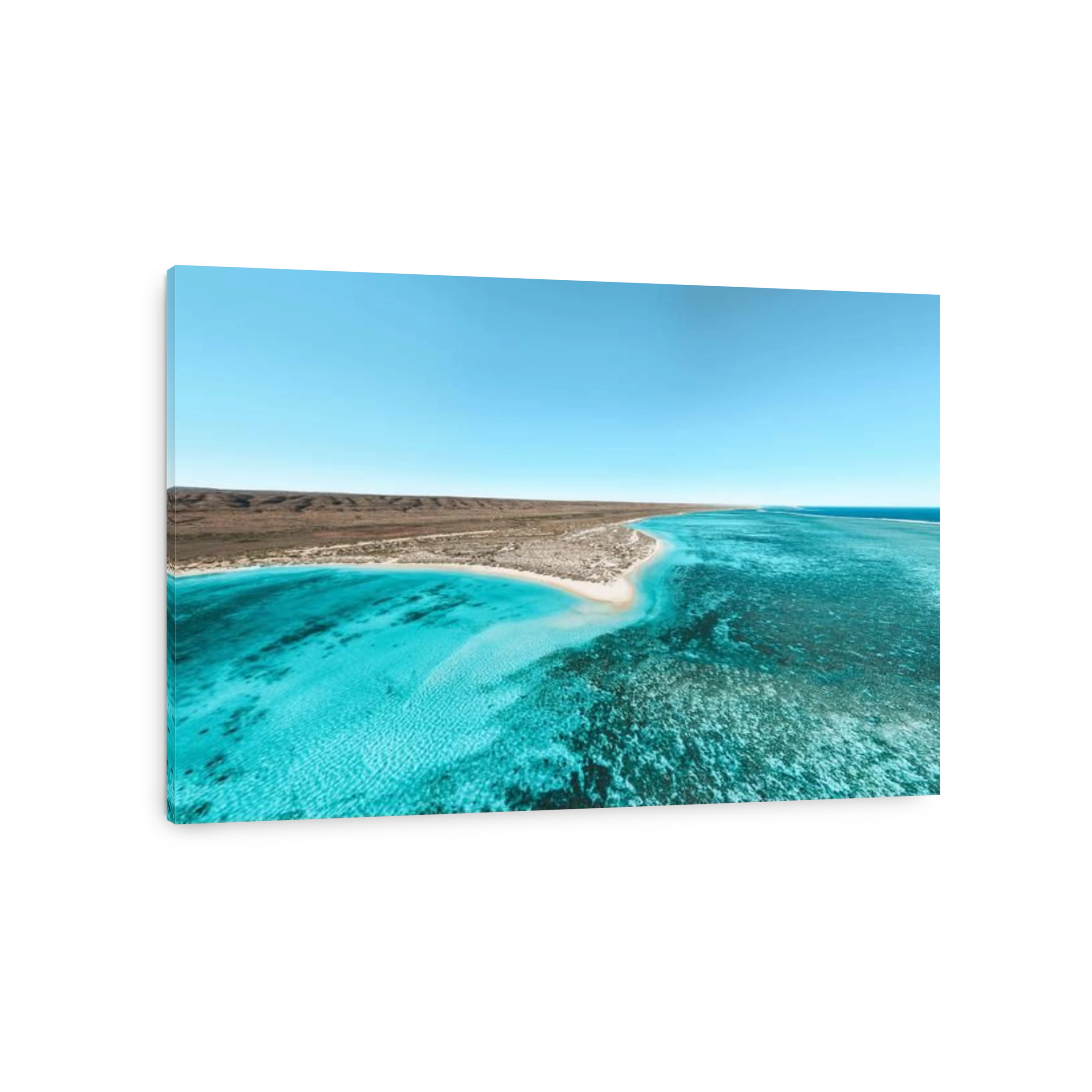 An aerial view of Exmouth, Ningaloo reef.