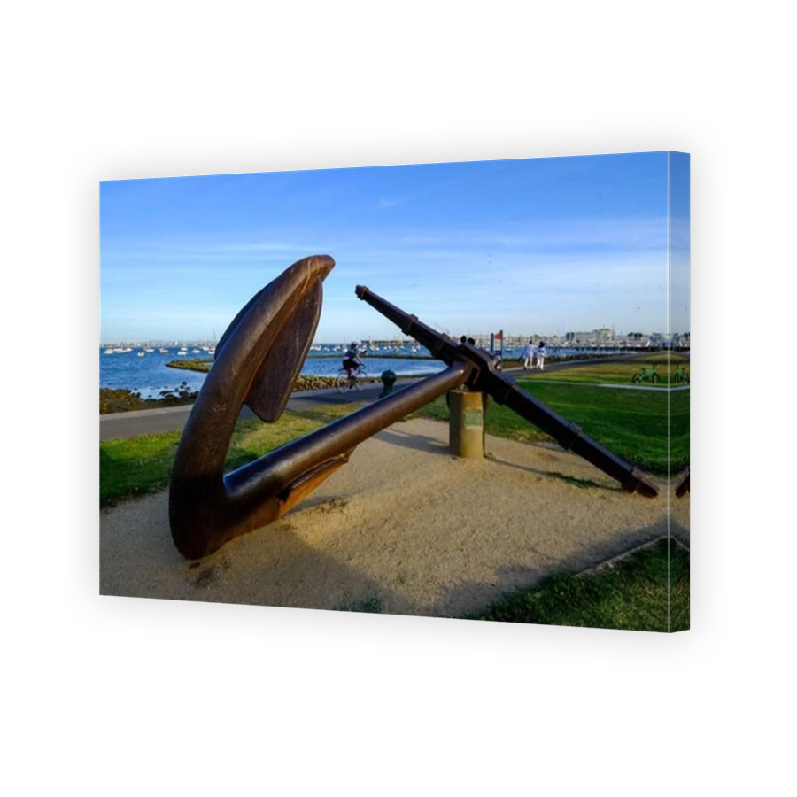 MELBOURNE, AUSTRALIA - Jan 23, 2021: The old anchor display, a symbol of Williamstown