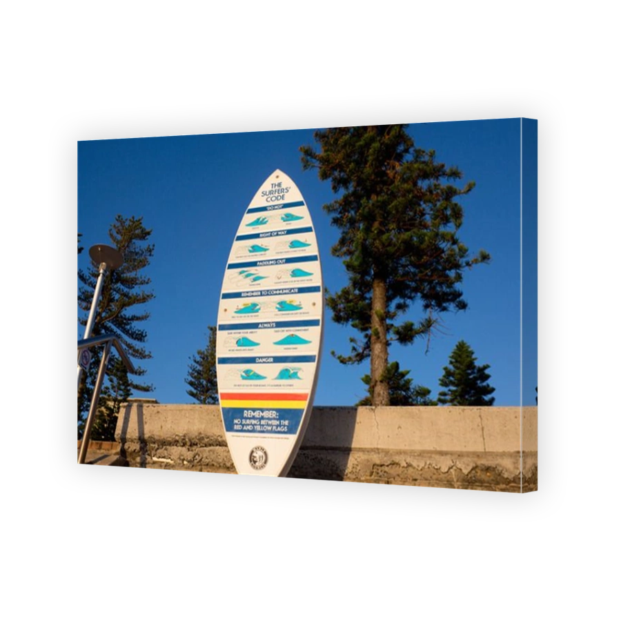 The Surfers' Code conduct etiquette rules of surfing on surfboard design Manly beach Sydney New South Wales NSW Australia