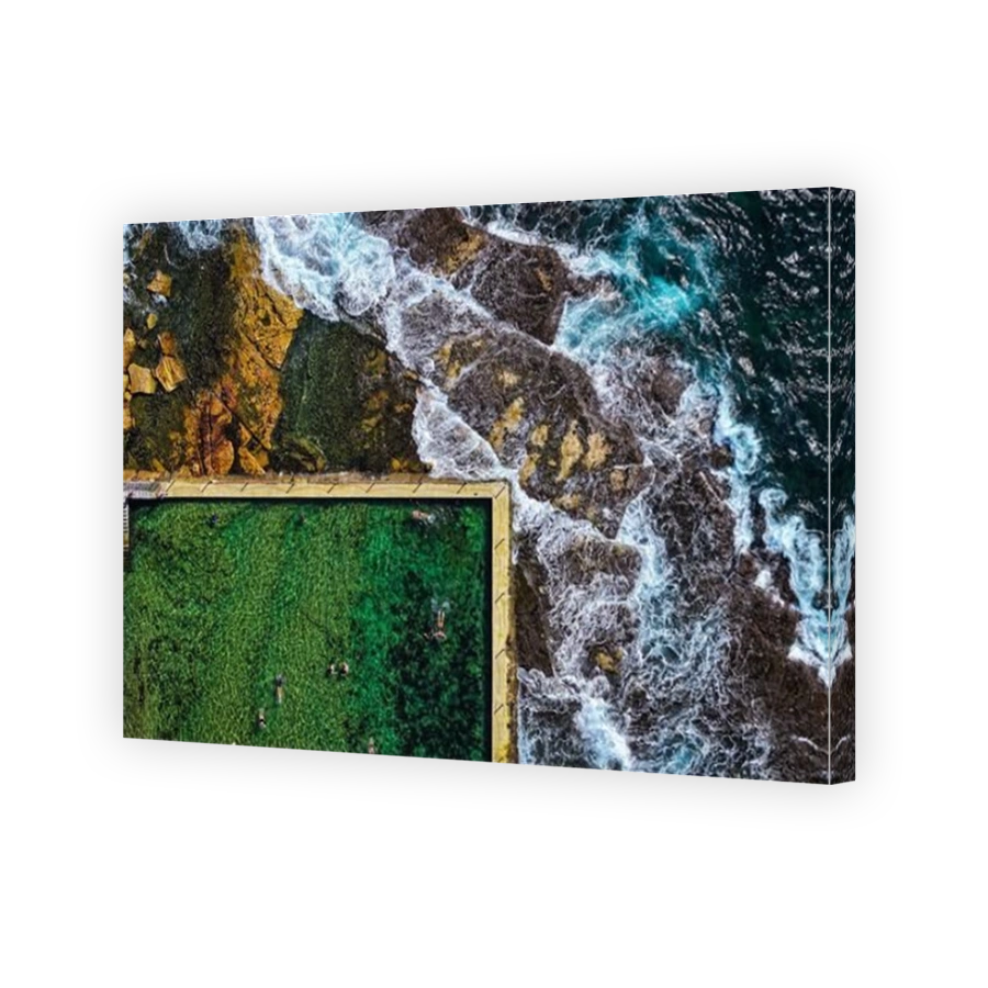 Aerial view of Wylie's Baths, Coogee, Sydney, New South Wales, Australia