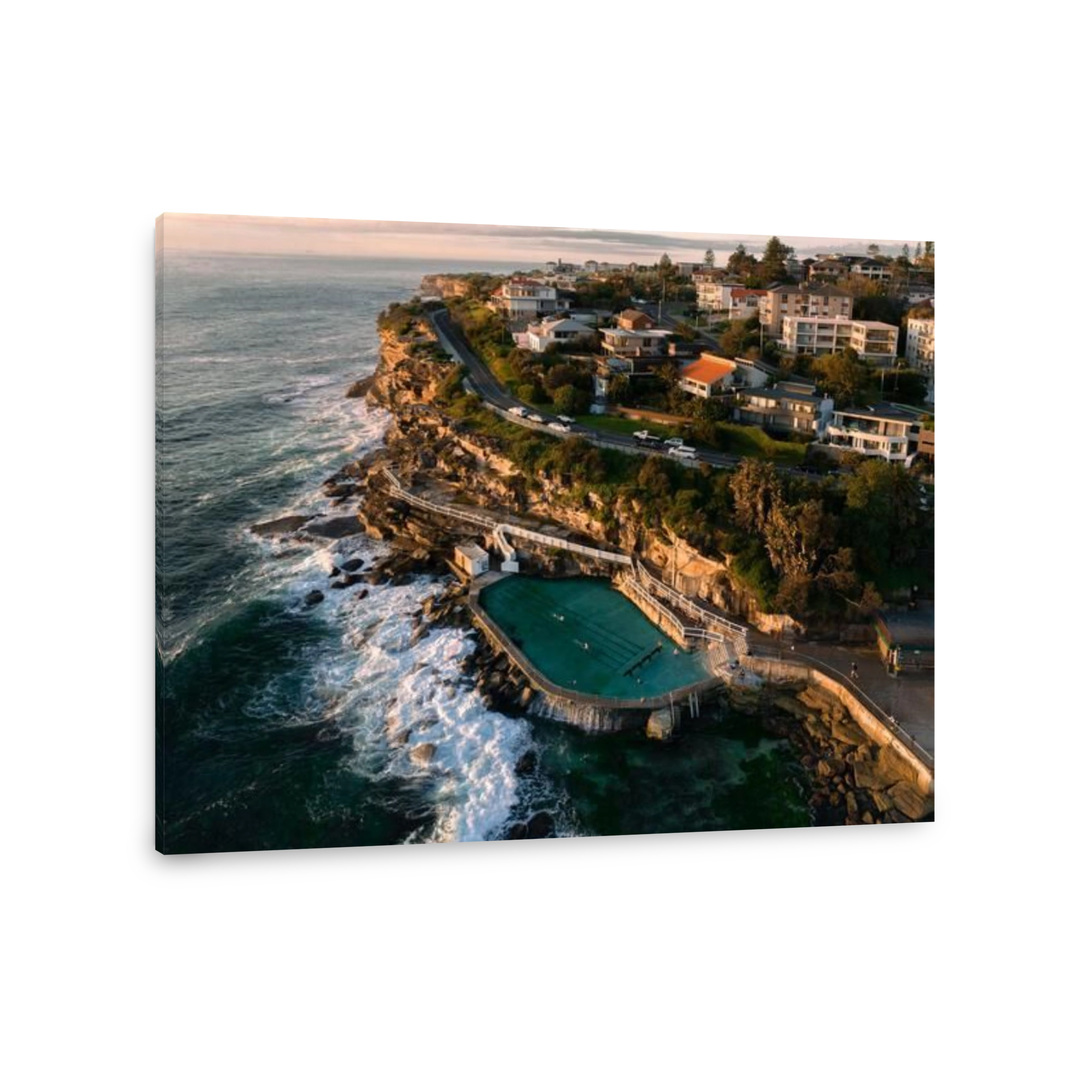 Sydney, Bronte Beach and Bronte Batch aerial dronw view in New South Wales, Australia