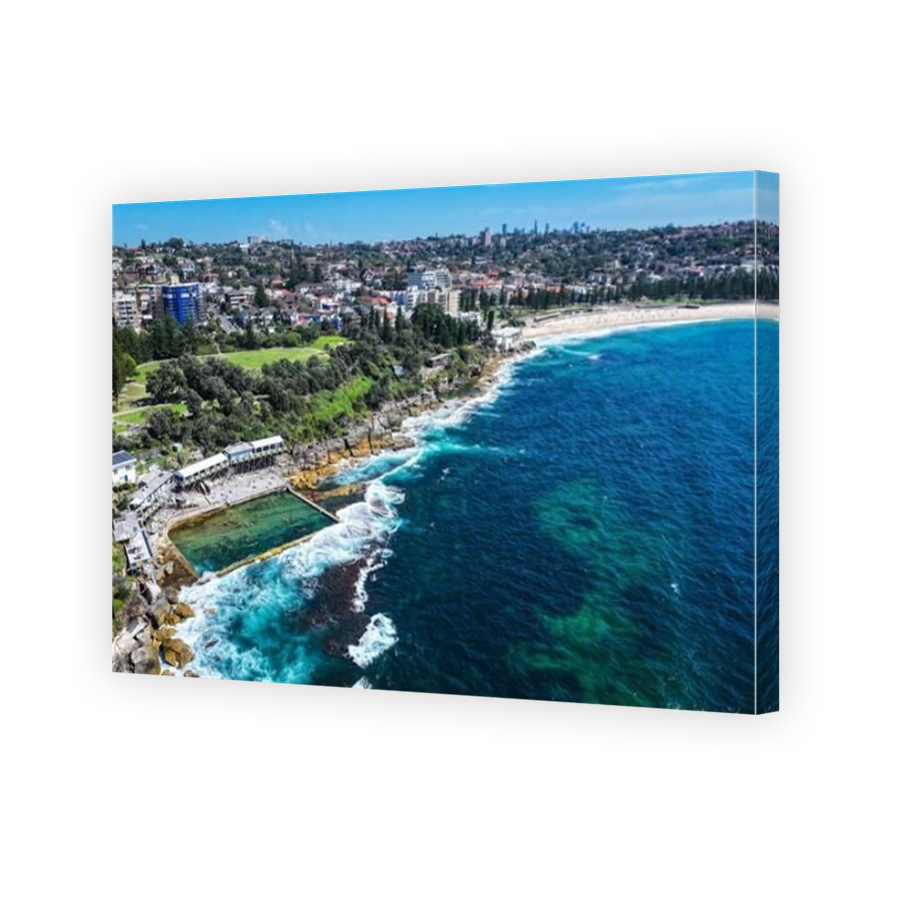 Aerial view of Wylie's Baths, Coogee, Sydney, New South Wales, Australia