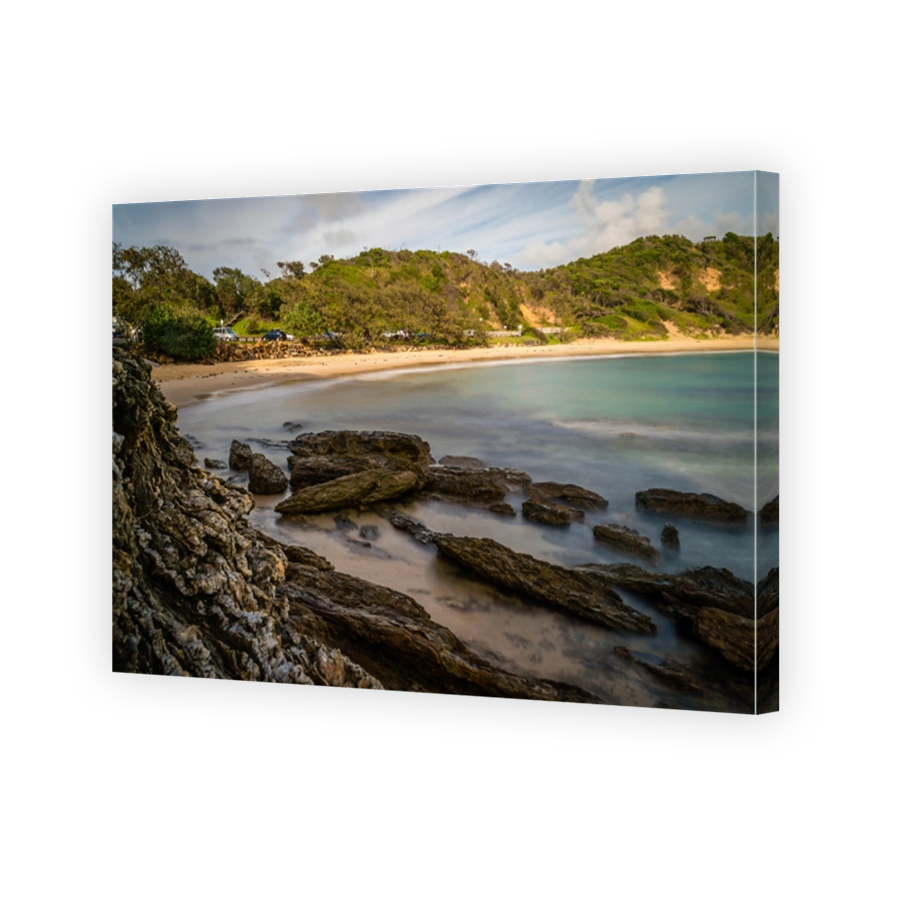 Shelly beach in Nambucca Heads in the morning, long exposure shot