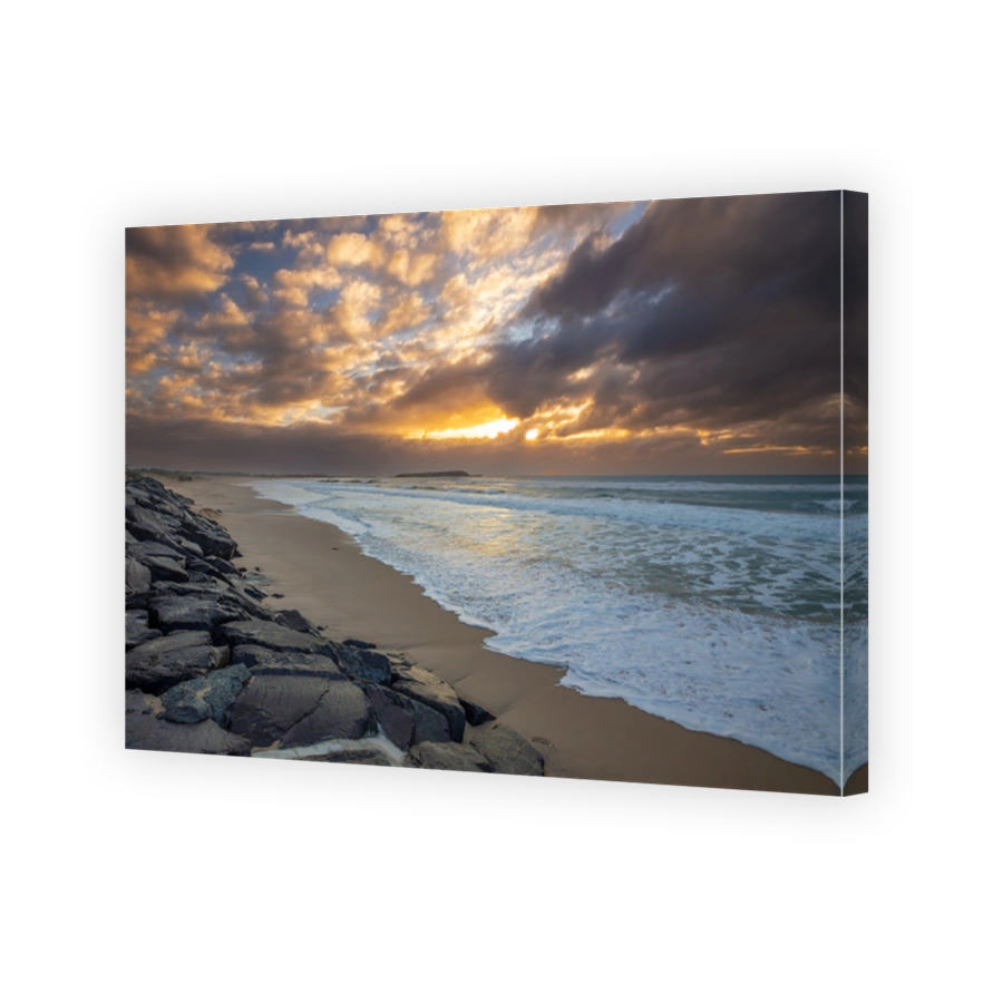 A vibrant sunrise on Warilla Beach in the Illawarra Region of Australia