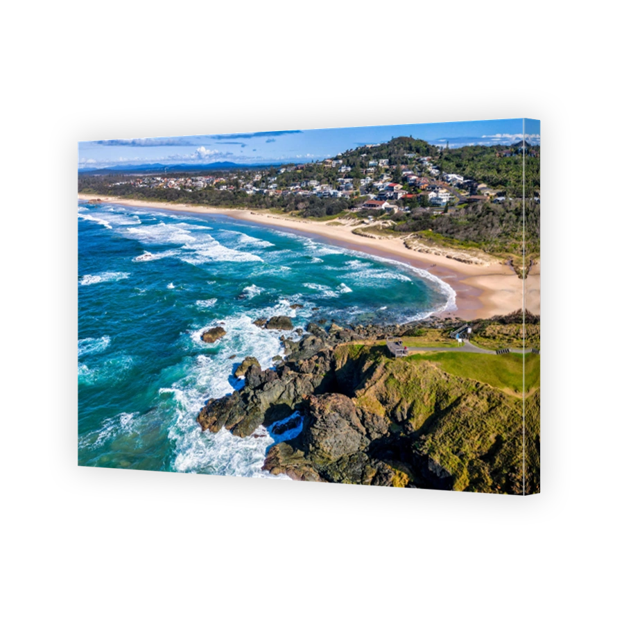Aerial drone shot of Lighthouse Beach, Port Macquarie, NSW, Australia