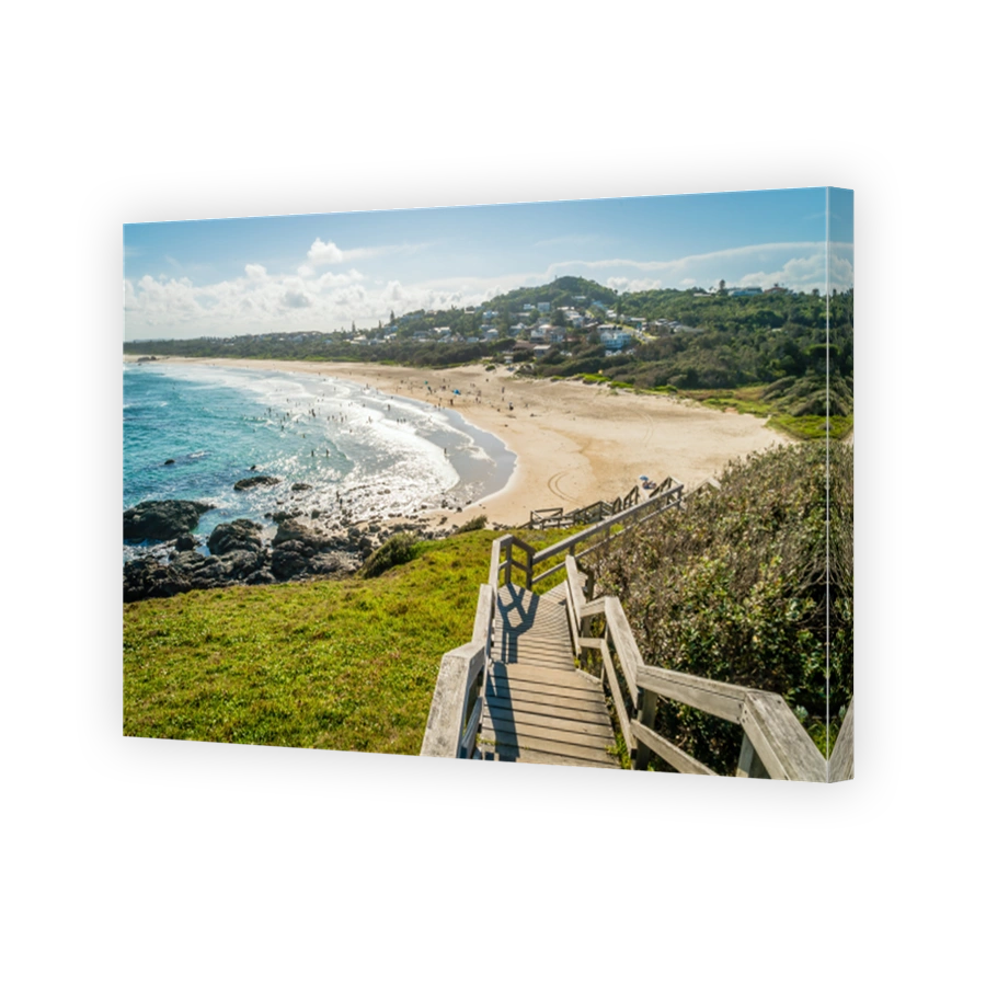 Lighthouse beach seen from the lighthouse in Port Macquarie in the summer