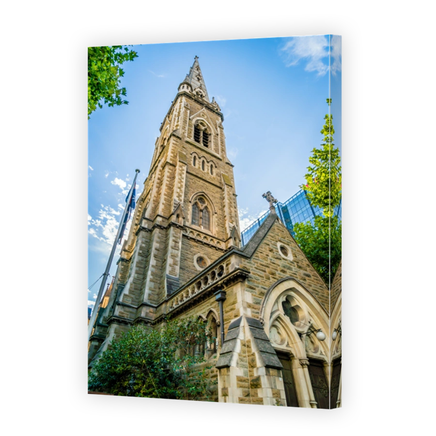 Church in Melbourne, Victoria, Australia, in the summer
