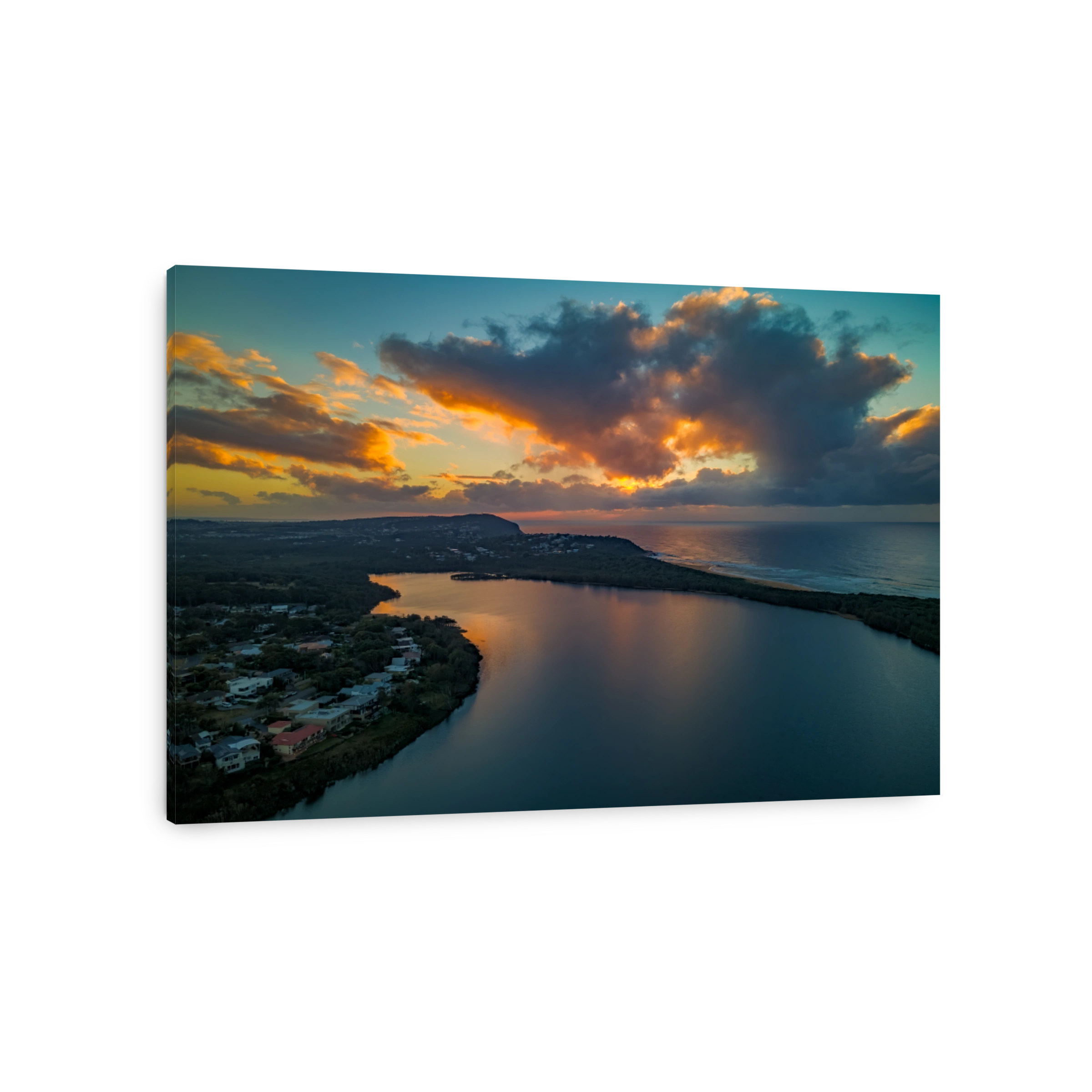 Aerial drone photo of Wamberal Lagoon