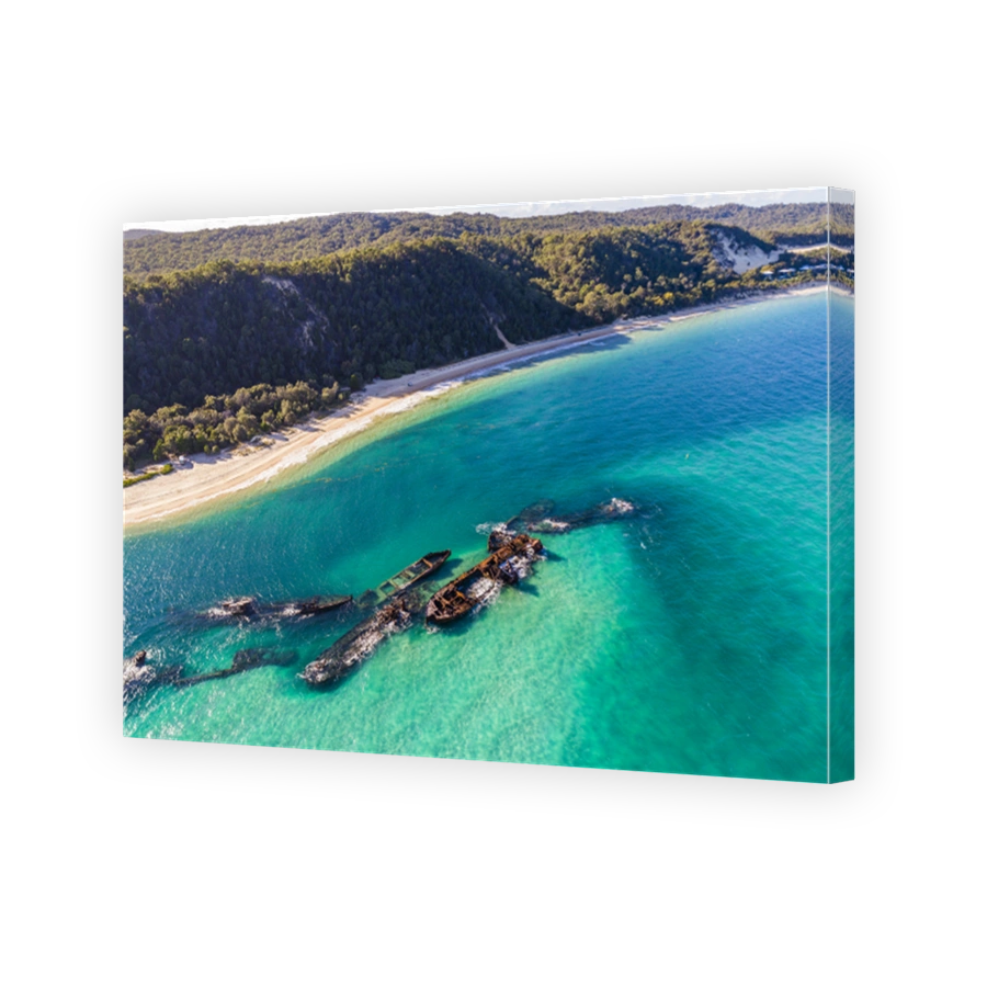 Tangalooma Shipwrecks, Brisbane Australia aerial