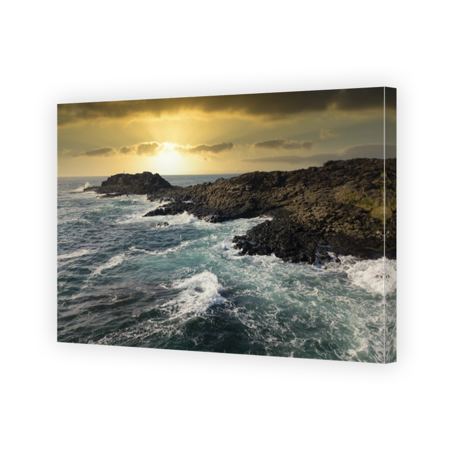 Drone aerial photograph of Blow Hole Point in Kiama on the south coast of New South Wales in Australia
