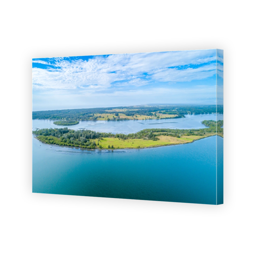 Manning River and Millers Creek - aerial landscape with copy space