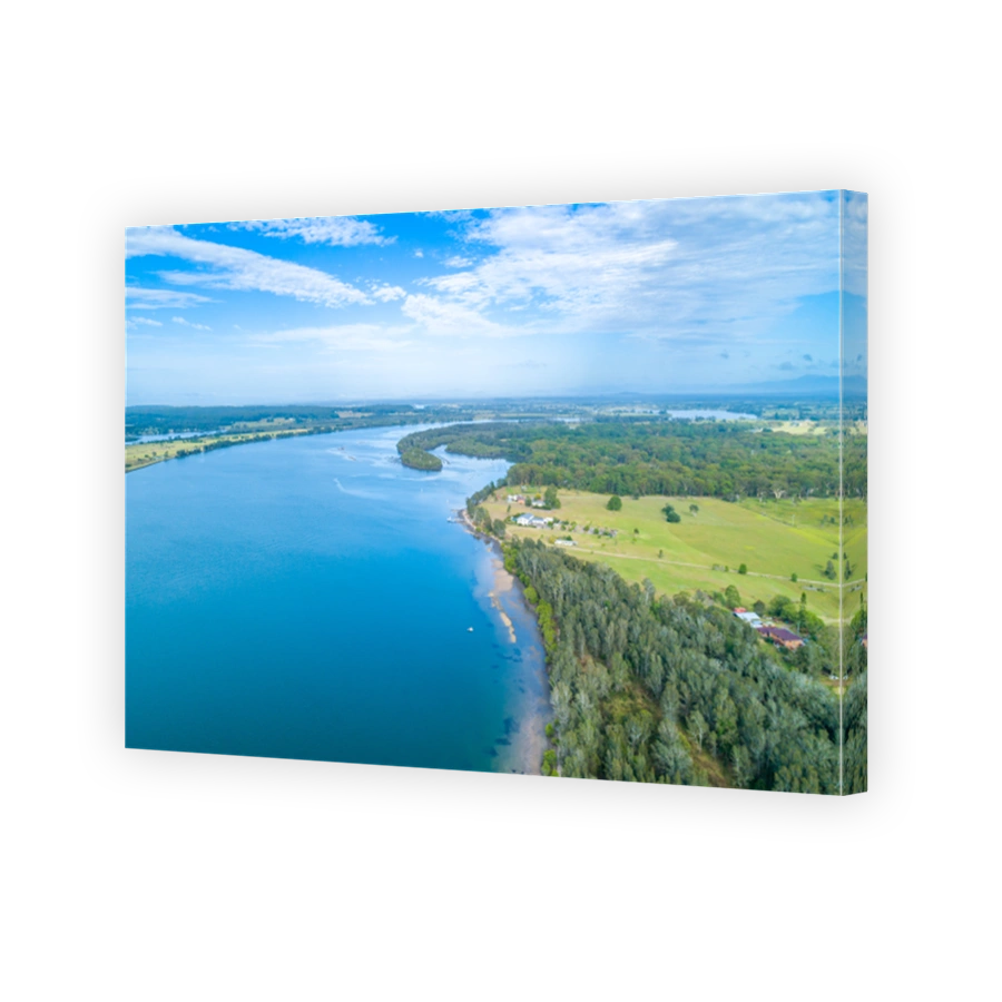 Manning River and countryside - aerial view