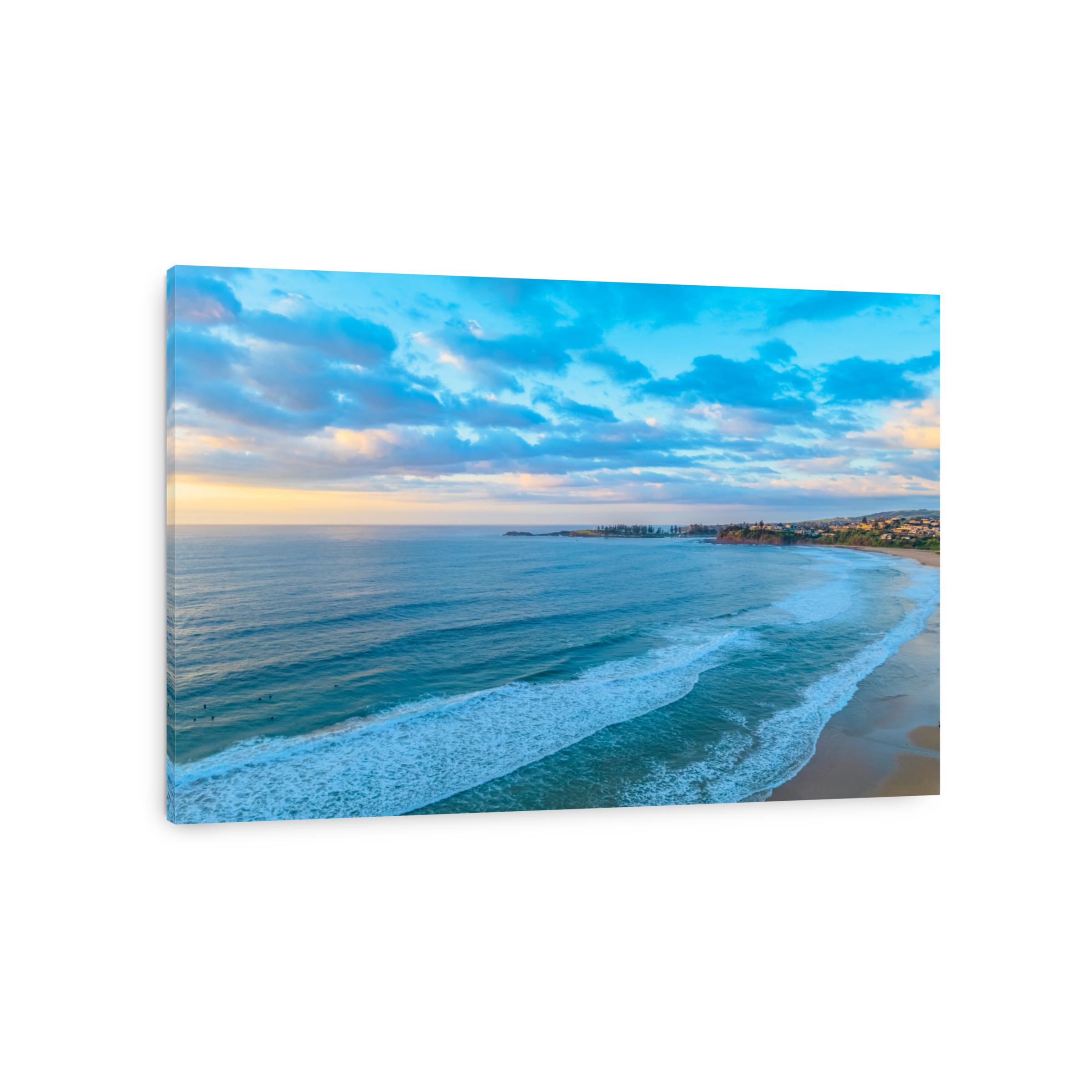 Aerial sunrise views over Bombo Beach at Kiama
