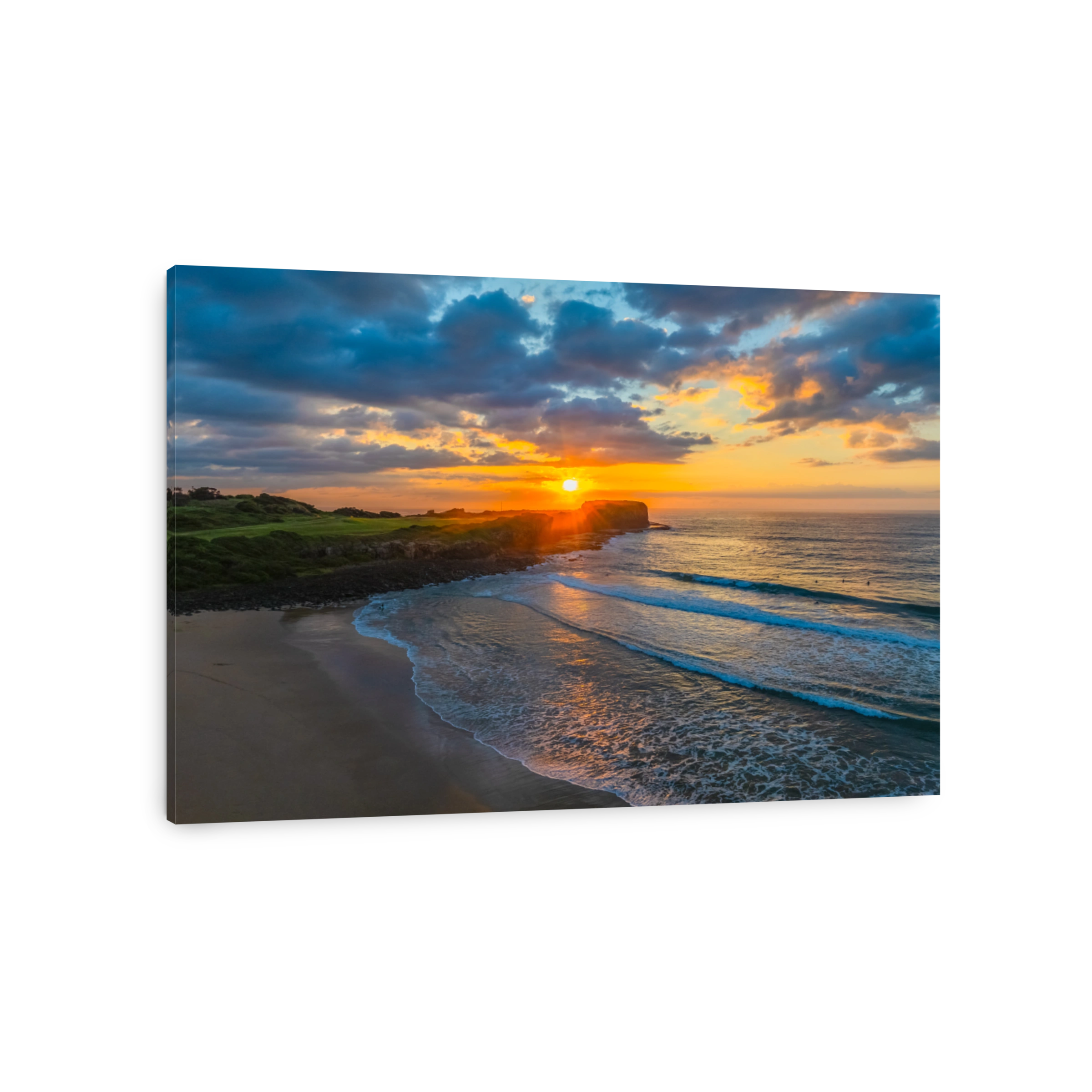 Aerial sunrise views over Bombo Beach at Kiama