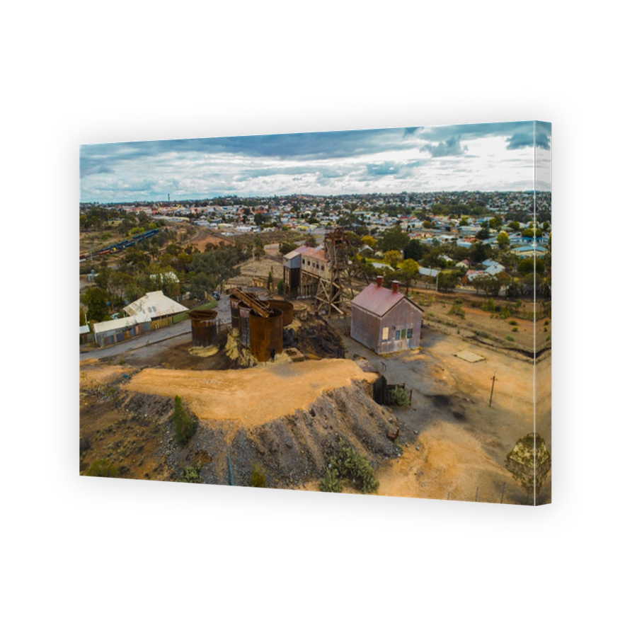 Drone shot of Broken Hill Old Mine Site New South Wales Australia