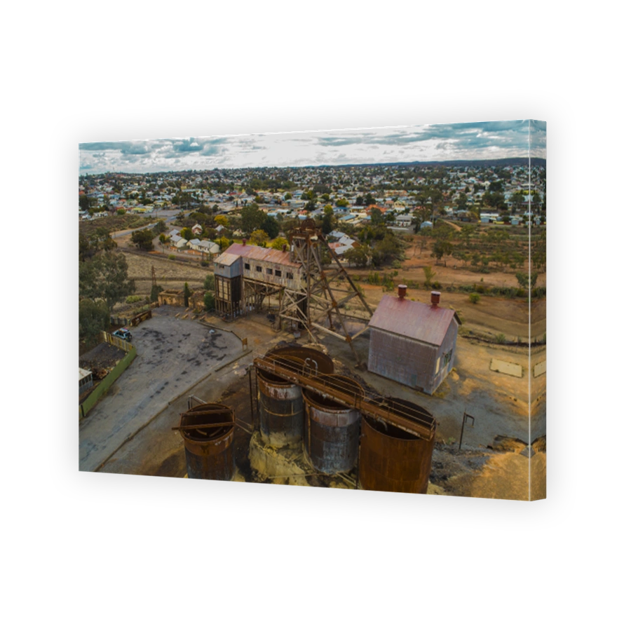 Drone shot of Broken Hill Old Mine Site New South Wales Australia