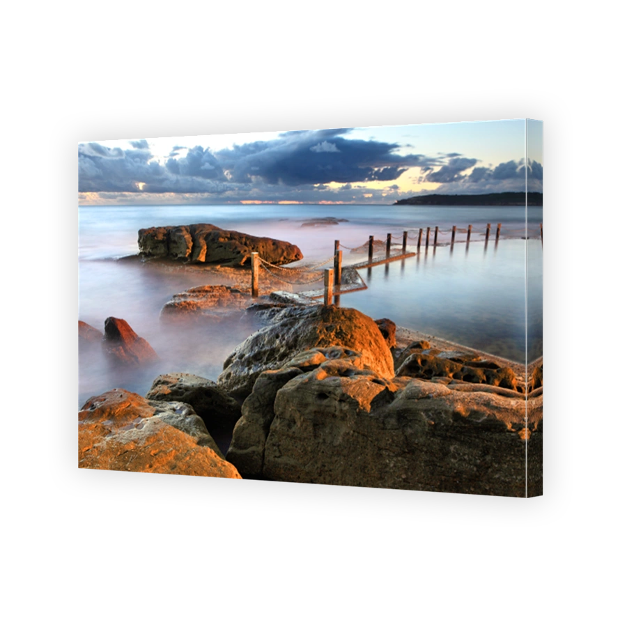Dawn coastline and Mahon Rock Pool