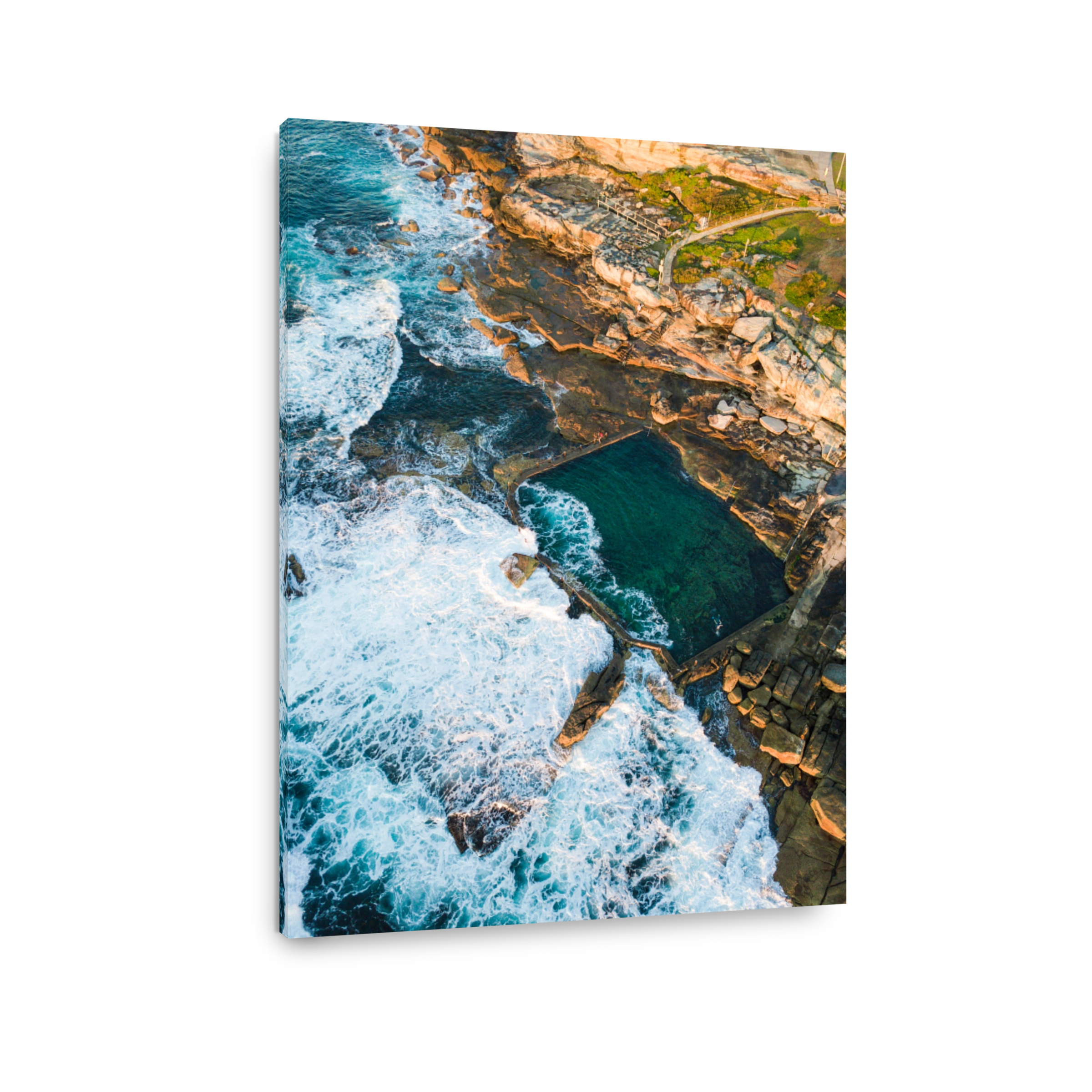 Incoming waves into the pool