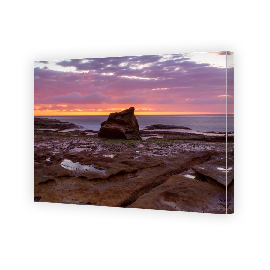Beautiful sunrise from coastal beach near Sydney