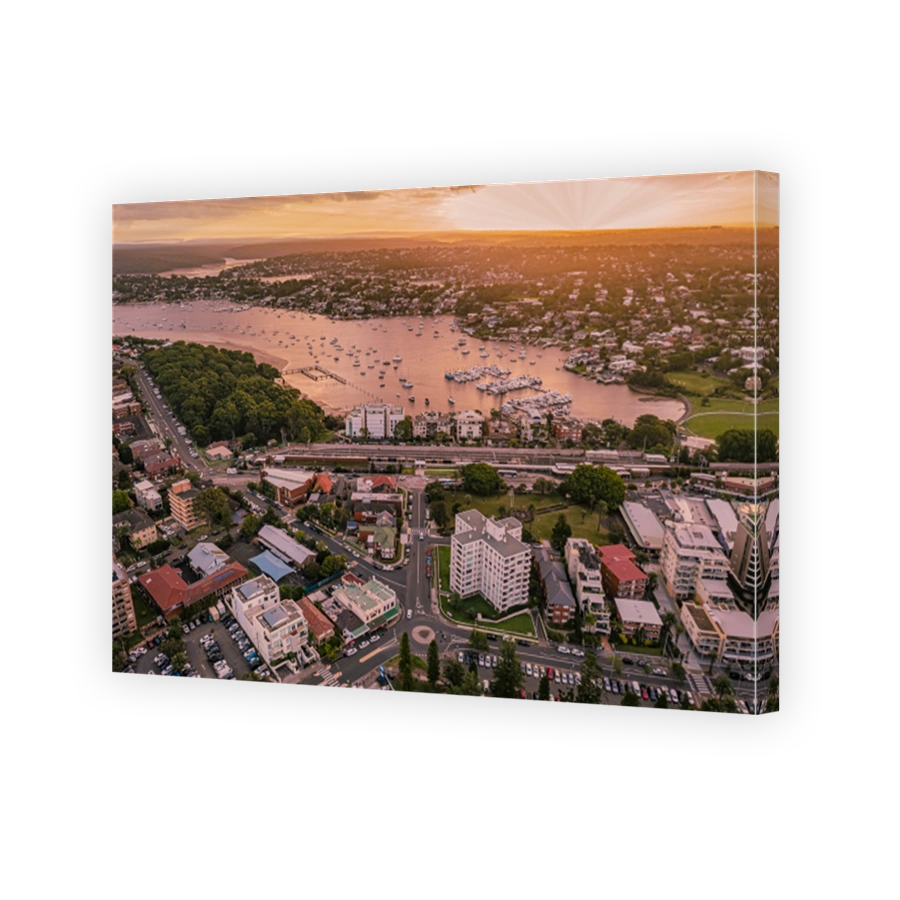 Aerial drone view of Cronulla in the Sutherland Shire, South Sydney