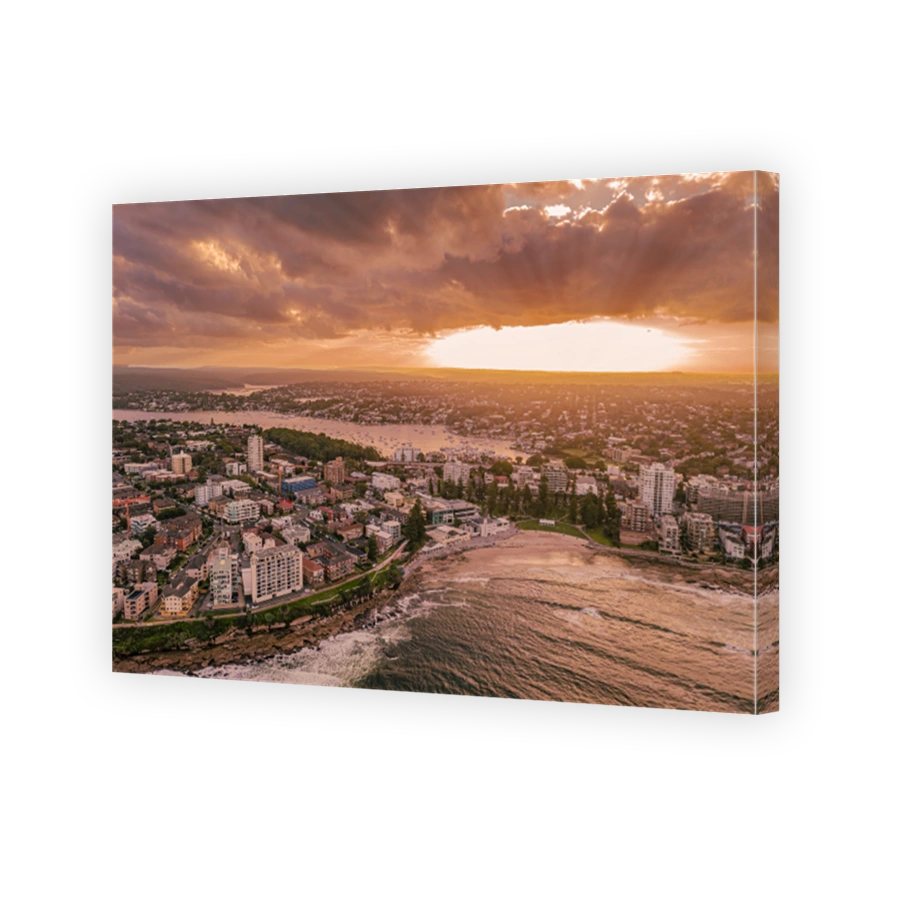 Aerial drone view of South Cronulla Beach in the Sutherland Shire, South Sydney