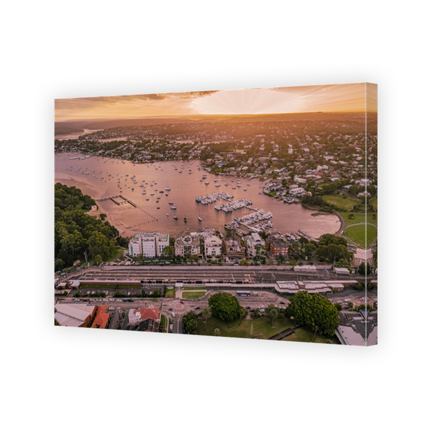Aerial drone view of Cronulla in the Sutherland Shire, South Sydney