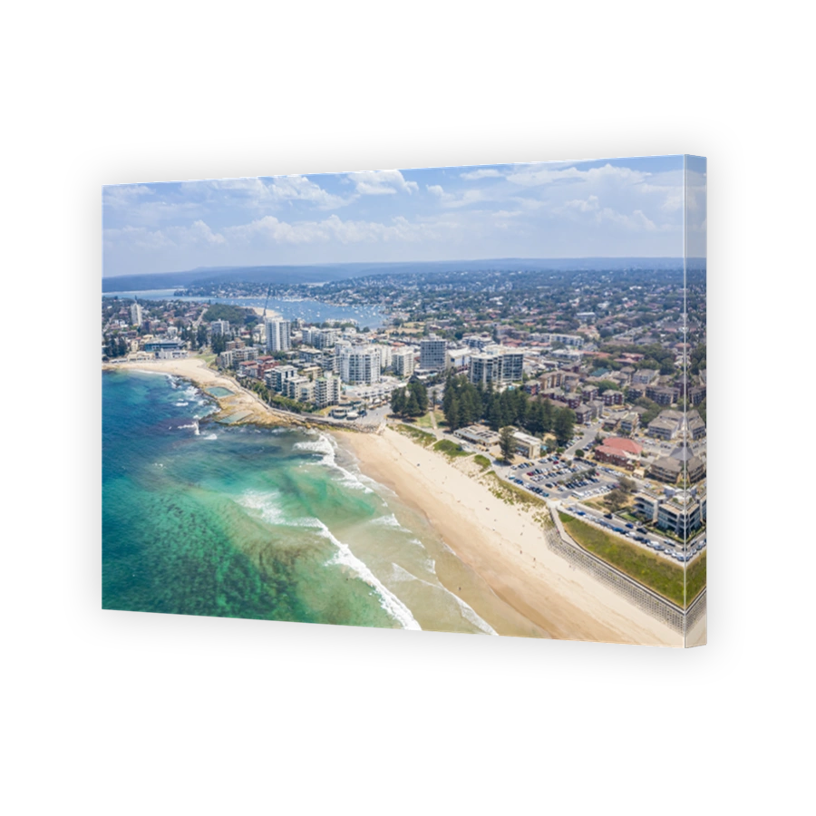 Aerial view of Cronulla and Cronulla Beach in Sydney’s south, Australia