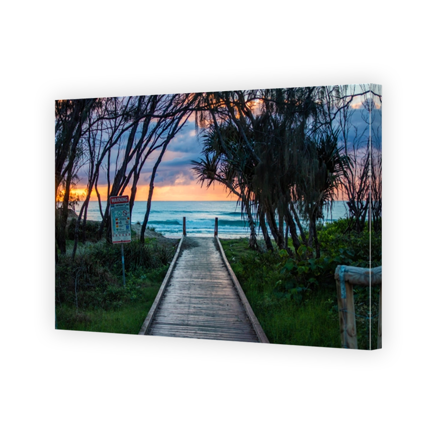 landscape of beach boardwalk