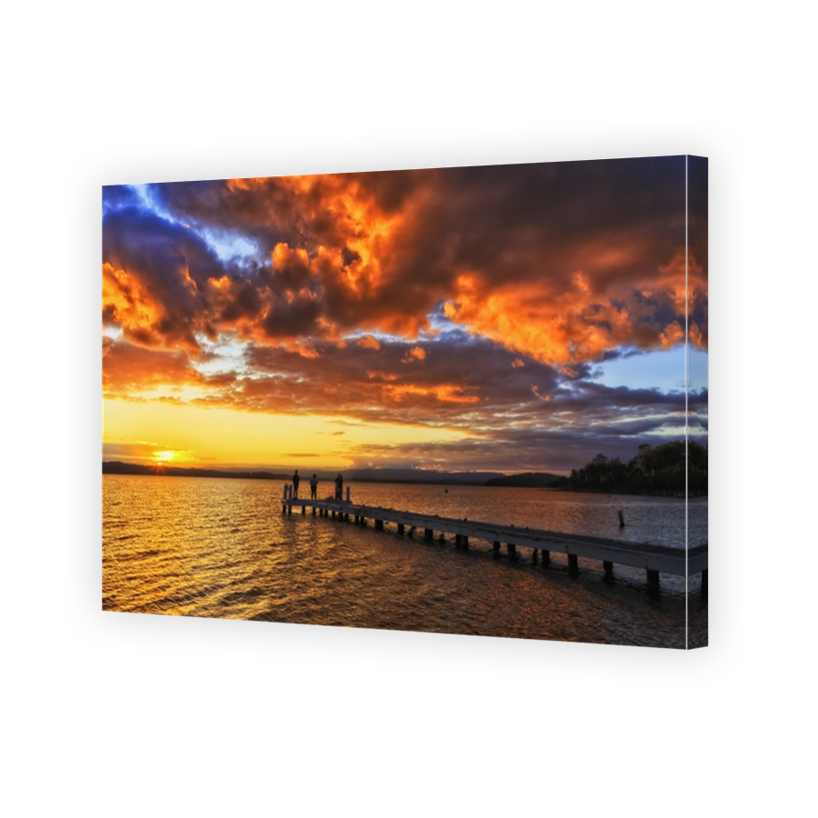 Murrays beach CW jetty sky clouds set