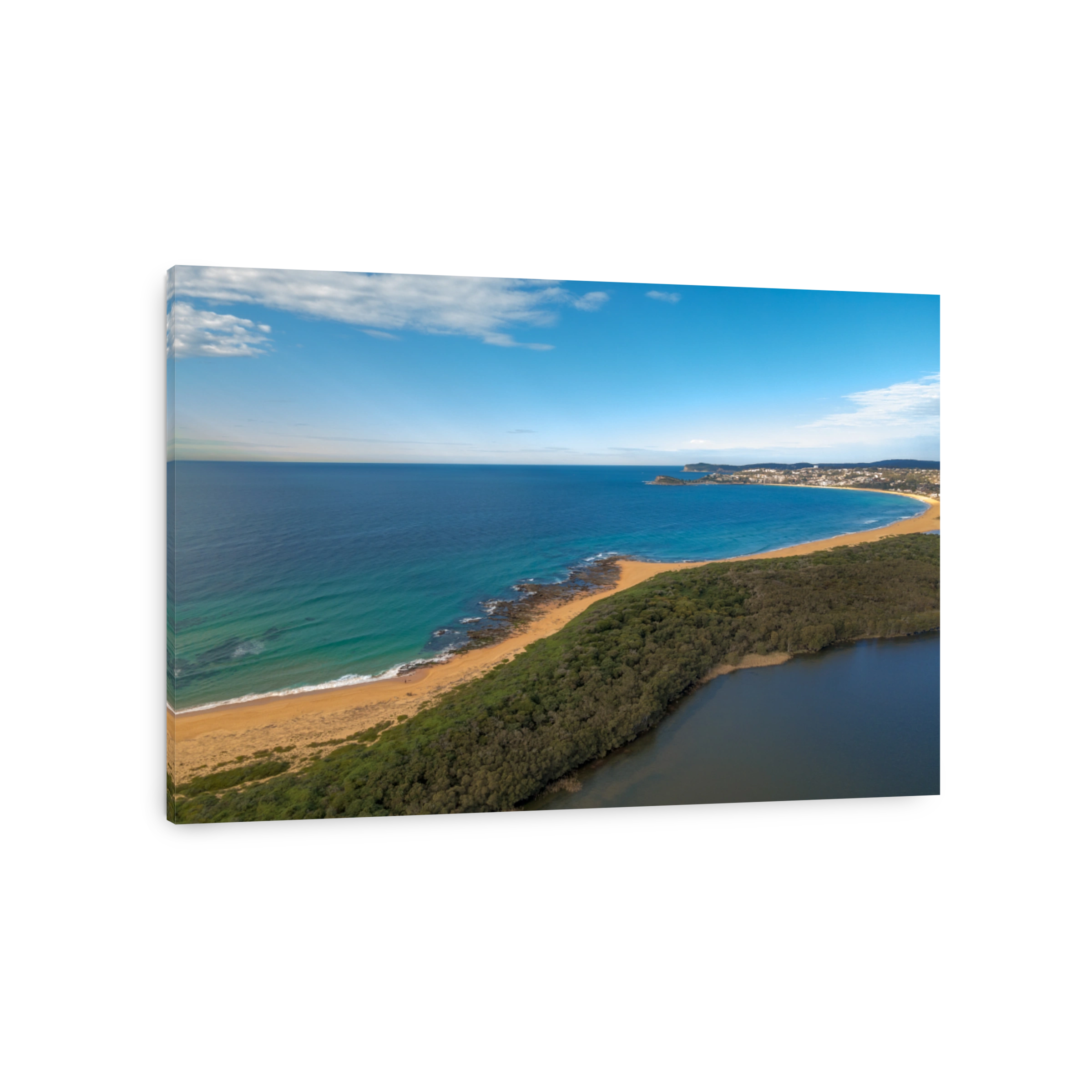 Serene Aerial View of Wamberal Lagoon and Beach