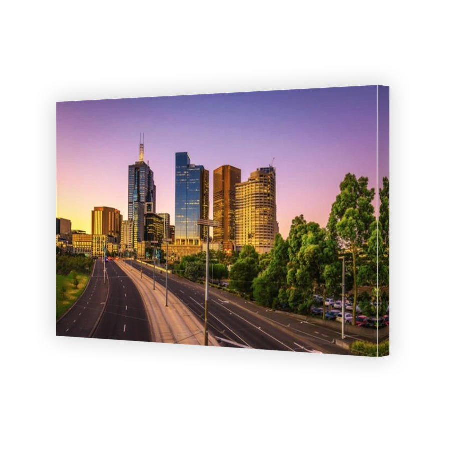 Summer sunset above Melbourne
