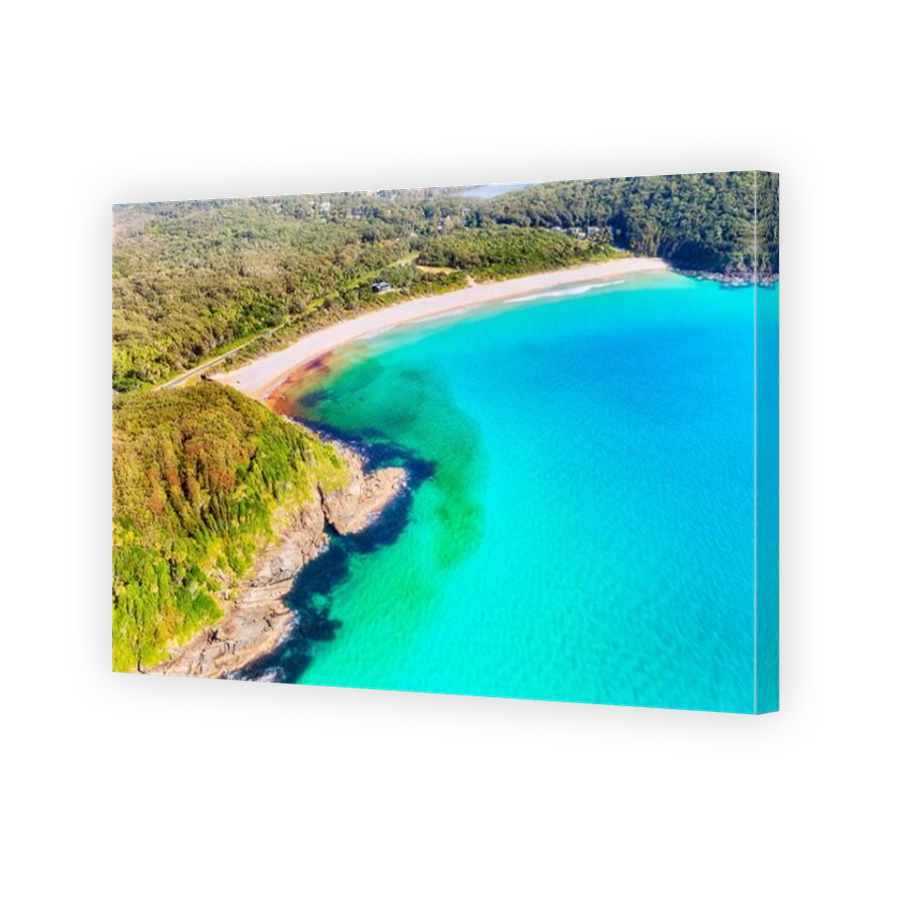 Elizabeth beach and bay near booti booti national park on Australian Pacific coast - scenic tropical seascape.