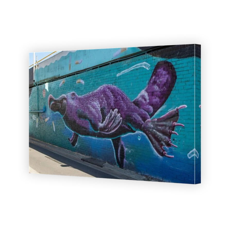 Purple Platypus in Pollution Street Art, Frankston, Victoria, Australia