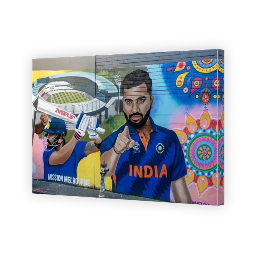 Indian Cricket Street Art, Melbourne, Victoria, Australia