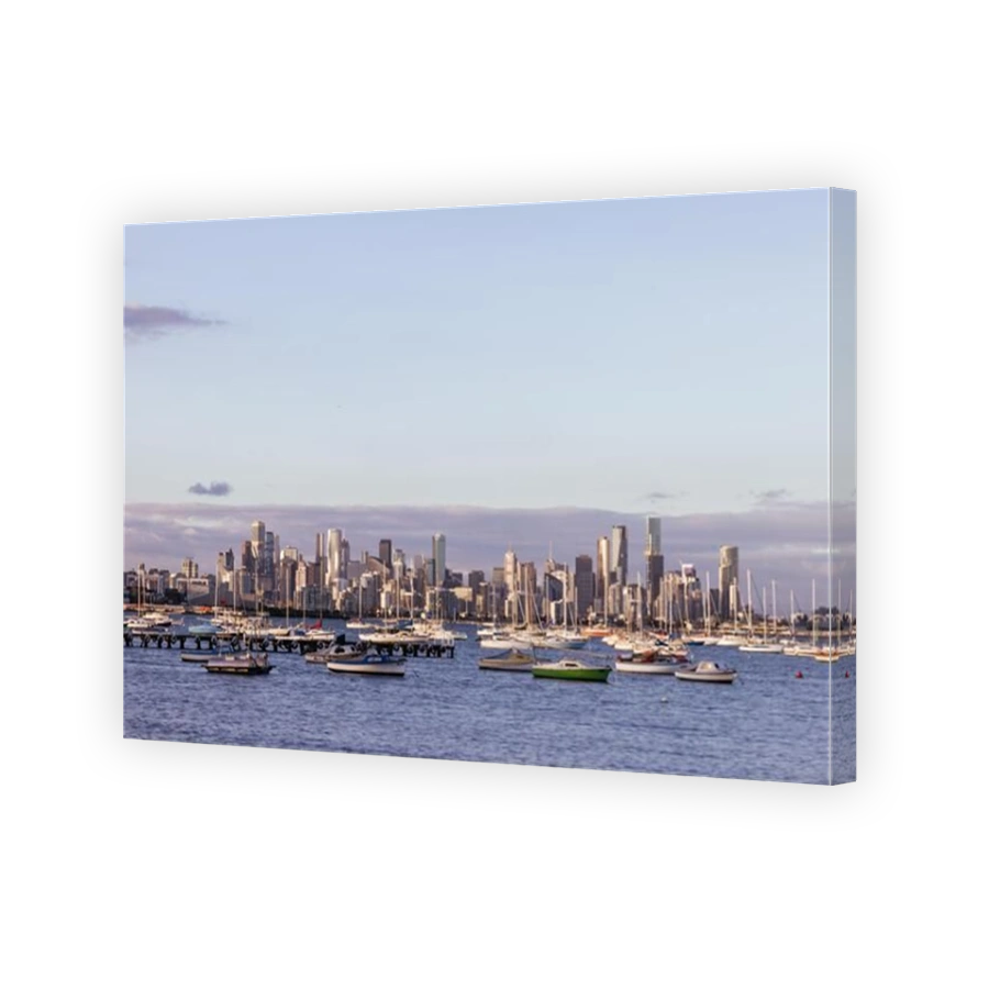 Melbourne Skyline from Williamstown in Australia