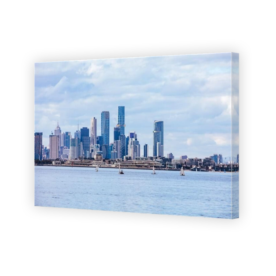 Melbourne Skyline from Williamstown in Australia