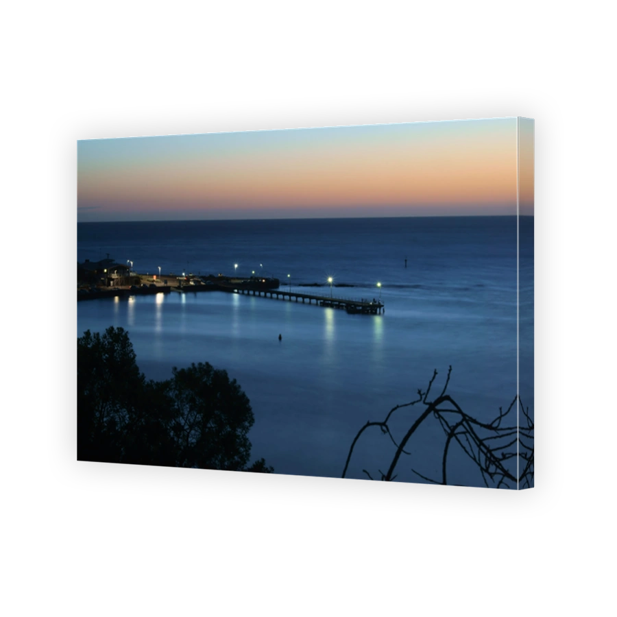 Half moon bay in Victoria, at sunset