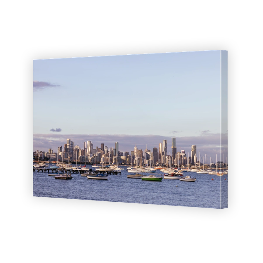 Melbourne Skyline from Williamstown in Australia